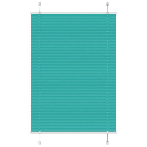 vidaXL Pleated Blind Petrol Green 100x150 cm Efni Breidd 99,4 cm