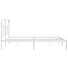 vidaXL Rúmgrind úr Málmi með Höfuðgafli Hvítur 135x190 cm