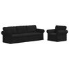 vidaXL S&oacute;fasett 2 pcs Svartur 245 x 82 x 80 cm d&uacute;kur