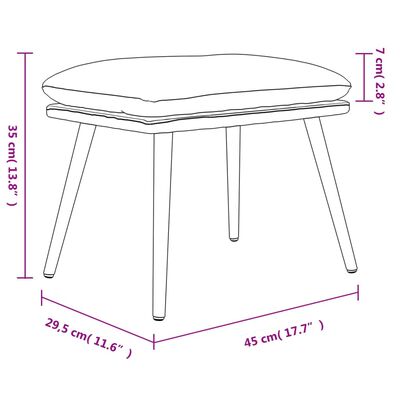 vidaXL Fótskemill Dökkgrár 45x29,5x35 cm Flauel