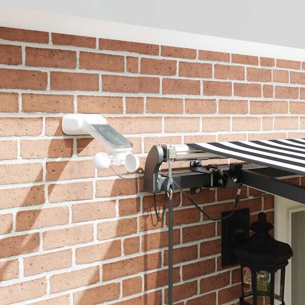 vidaXL &Uacute;tdraganlegt Skyggni me&eth; LEDs Reykgr&aacute;tt og Hv&iacute;tt 500x300 cm