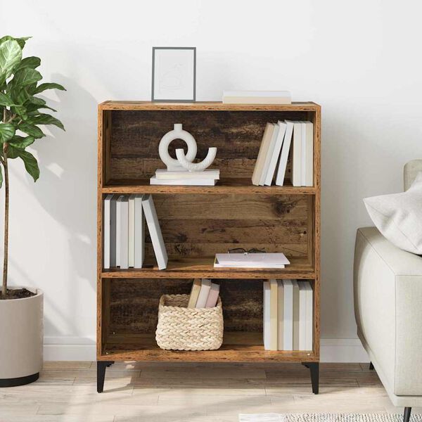 vidaXL Vi&eth;beinteyfla Gamalt timbur 69,5 x 32,5 x 90 cm Samsettur vi&eth;ur