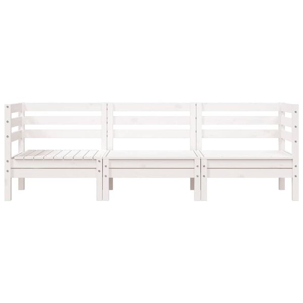 vidaXL Gar&eth;s&oacute;fi 3-s&aelig;ta Hv&iacute;tur Gegnheil Fura