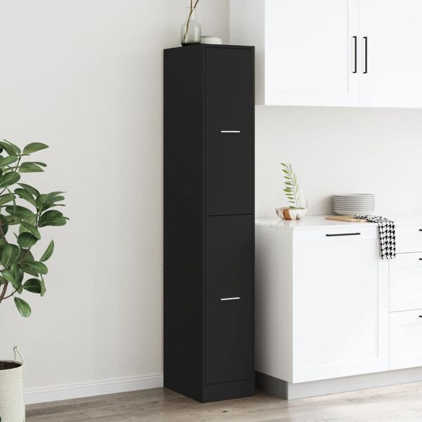 vidaXL Apótekaraskápur Svartur 30x41x174,5 cm Samsettur viður