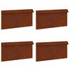 vidaXL Sniglafence 4 pcs Rusty 50 x 3,5 x 25 cm Ve&eth;ra&eth; st&aacute;l