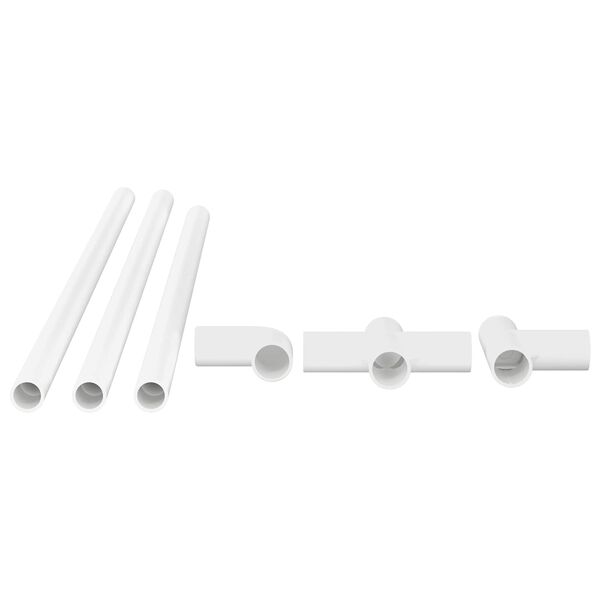 vidaXL PVC r&ouml;r 12 pcs Hv&iacute;tt 12,2 x 1,8 x 500 mm PP og PE