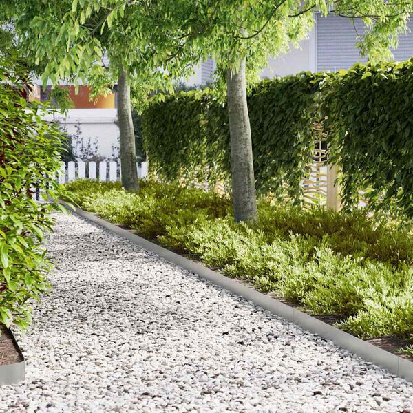 vidaXL Gar&eth;ja&eth;ar 10 pcs Silfur 100 x 0.05 x 20 cm Galvaniserad st&aacute;l