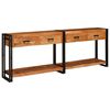 vidaXL Veggbor&eth; me&eth; hillu 2 pcs Br&uacute;nn 200 x 33 x 75 cm Hrein akas&iacute;utr&eacute;
