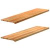 vidaXL gluggasyllur 2 stk lj&oacute;sbr&uacute;nt 160x40x2 cm gegnheilvi&eth;ar eik