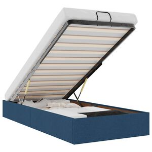 vidaXL Ottoman r&uacute;mgrind &aacute;n d&yacute;nu Bl&aacute;r 90x190 cm Efni