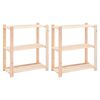 vidaXL Geymslurekkar 3 Hillur 2 stk. 80x38x90 cm Gegnheil Fura 150 kg
