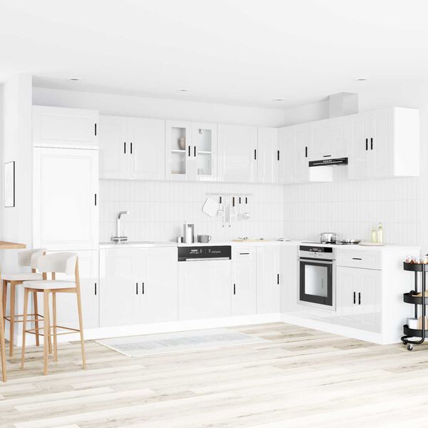 vidaXL Vaskskap með hurð Porto Hvítt 80 x 46 x 81,5 cm Samsettur viður