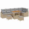 vidaXL Gar&eth;s&oacute;fa sett me&eth; p&uacute;&eth;i 9 pcs Drapplita&eth;ur p&oacute;l&yacute;rattan