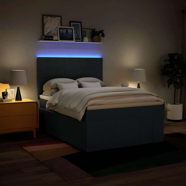 vidaXL H&oacute;lfa&eth; Springr&uacute;m me&eth; D&yacute;nu Bl&aacute;tt 140x190 cm Tauefni