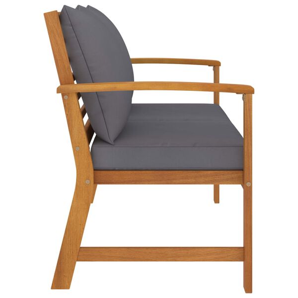 vidaXL Garðbekkur 120 cm með Reykgrárri Sessu Gegnheill Akasíuviður