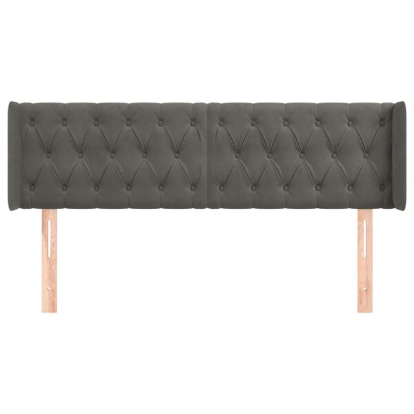 vidaXL H&ouml;f&eth;agafl me&eth; Eyrum 163x16x78/88 cm D&ouml;kkgr&aacute;tt Flauel