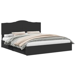 vidaXL Geymslu R&uacute;m me&eth; h&ouml;fu&eth;gafl Svartur 200 x 200 cm Samsettur vi&eth;ur