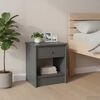 vidaXL Náttborð Dökkgrátt 35x30x40 cm Gegnheil Fura