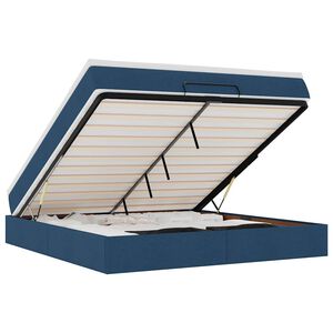 vidaXL Ottoman r&uacute;m me&eth; d&yacute;nu Bl&aacute;u 180x200cm Efni