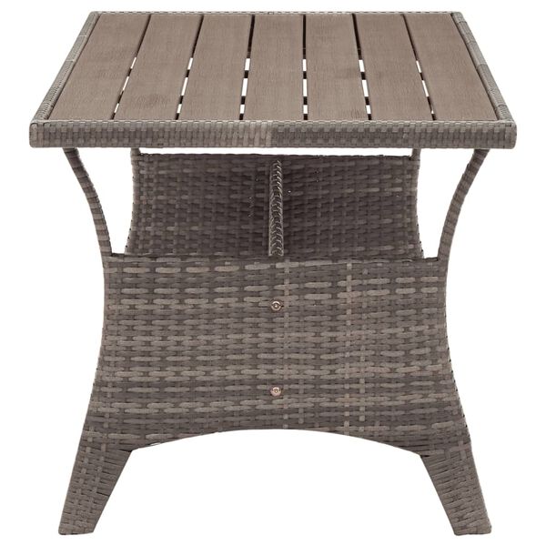 vidaXL Garðborð Grátt 120x70x66 cm Pólýrattan