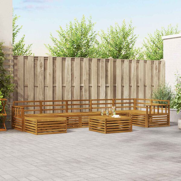 vidaXL S&oacute;fasett 8 pcs N&aacute;tt&uacute;rulegur Hrein akas&iacute;utr&eacute;