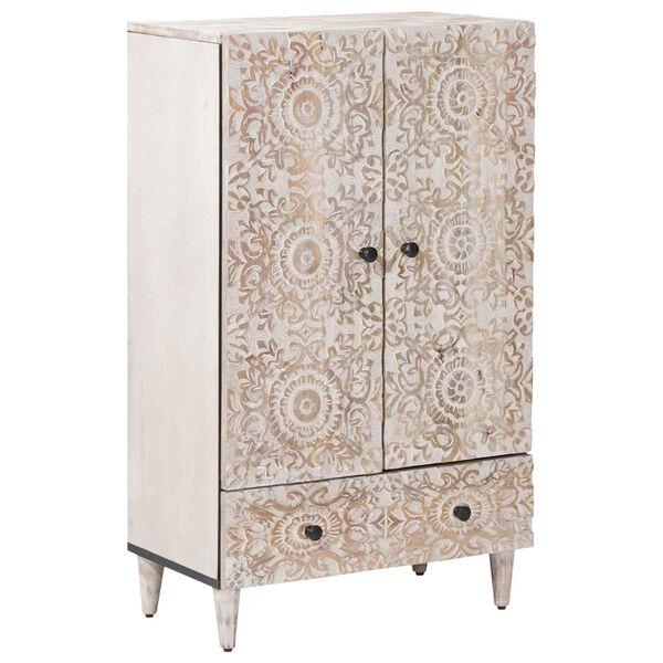 vidaXL H&aacute;r sk&aacute;pur me&eth; sk&uacute;ffu Hv&iacute;tt 60 x 33,5 x 100 cm Hart mang&oacute;tr&eacute;