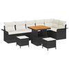 vidaXL Gar&eth;s&oacute;fa sett me&eth; p&uacute;&eth;i 9 pcs Svartur p&oacute;l&yacute;rattan