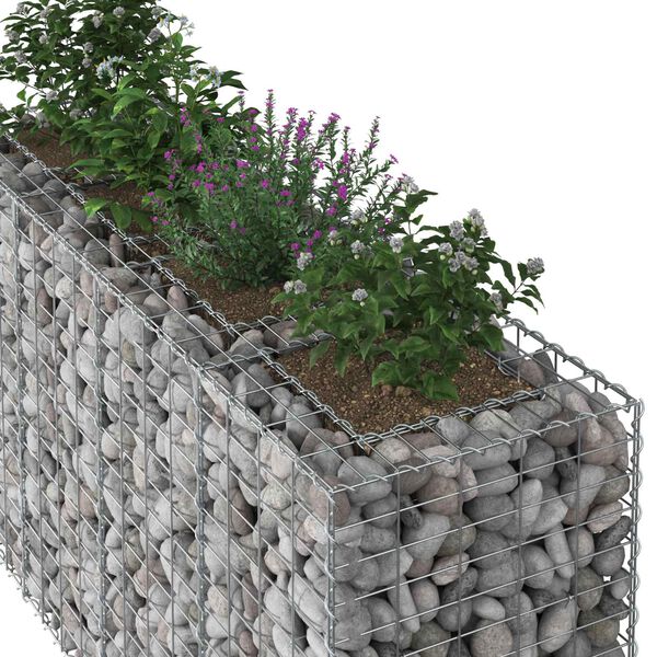 vidaXL Gabion h&aelig;kka&eth; r&uacute;m Silfur 170 x 50 x 80 cm Galvaniserad st&aacute;l