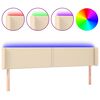 vidaXL LED h&ouml;fu&eth;gafl krem 183x16x78/88 cm Efni