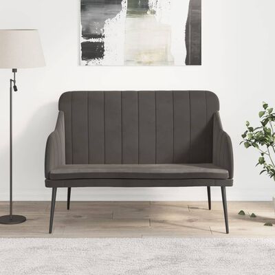 vidaXL Bekkur Dökkgrár 110x76x80 cm Flauel