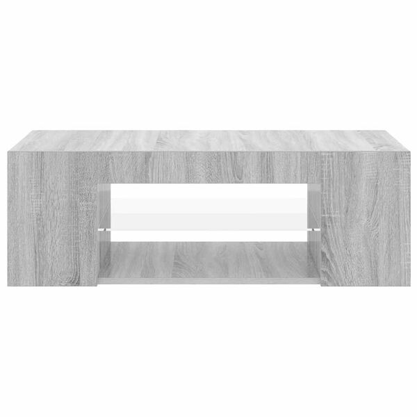 vidaXL Sjónvarpsskápur með LED Ljósum Grár Sonoma Eik 90x39x30 cm