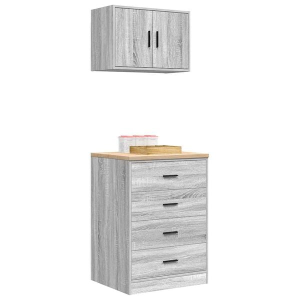 vidaXL B&iacute;lsk&uacute;rssk&aacute;par 2 stk. Gr&aacute;tt Sonoma Samsettur Vi&eth;ur