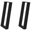 vidaXL bor&eth;f&aelig;tur U-laga, 2 stk. svartir, 38x(72-73) cm, st&aacute;l