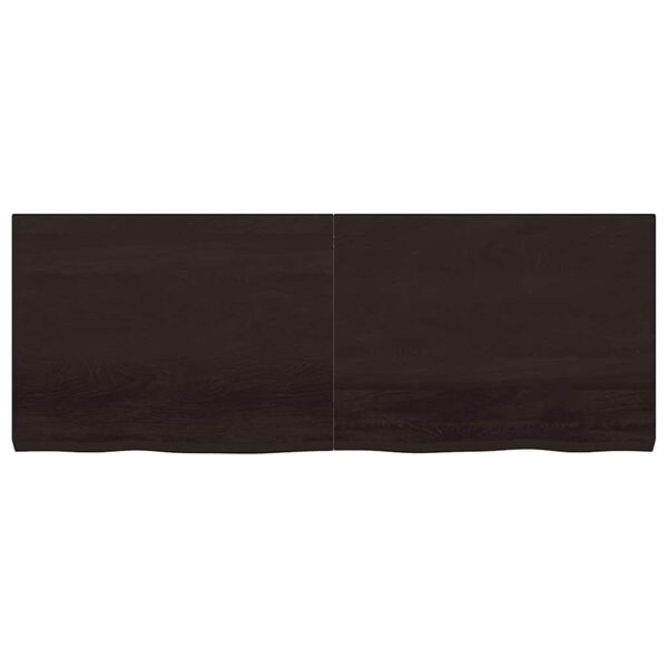 vidaXL Vegghilla D&ouml;kkbr&uacute;n 160x60x(2-6) cm Me&eth;h&ouml;ndlu&eth; Gegnheil Eik