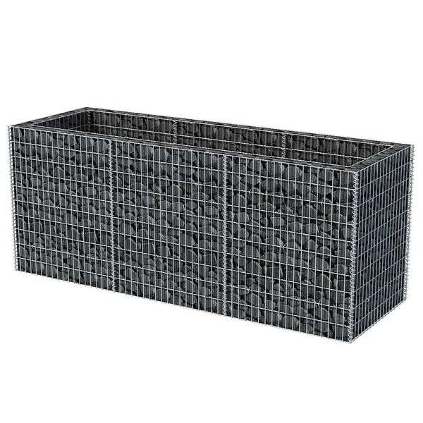 vidaXL Gabion Grjótkassi Upphækkað Beð Stál 270 x 90 x 100 cm