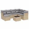 vidaXL 8 Hluta Gar&eth;s&oacute;fasett me&eth; Sessum Drapplitu&eth; Blanda P&oacute;l&yacute;rattan