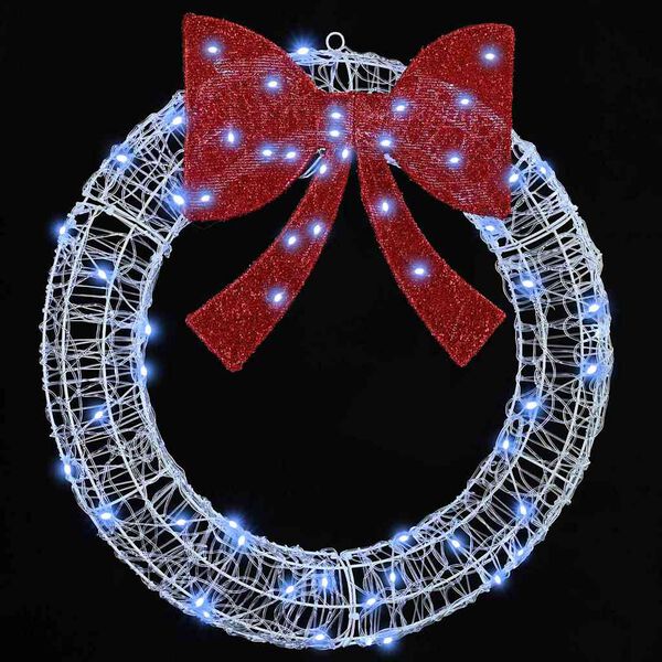 vidaXL Krans með 60 LED Kaldur hvítur 75 cm Akrýl