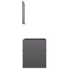 804781 vidaXL 2 Piece Bathroom Furniture Set High Gloss Grey Chipboard
