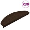 vidaXL Stigamottur sj&aacute;lfl&iacute;mandi 30 stk 65x21x4 cm br&uacute;nar h&aacute;lfhringlaga st&oacute;rar