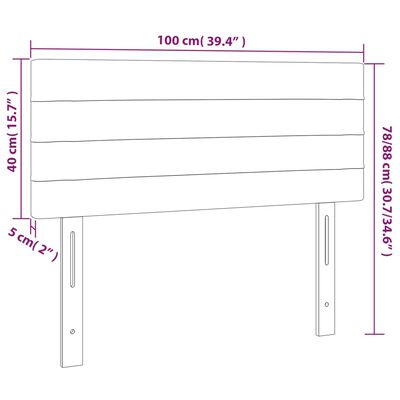 vidaXL Höfðagafl Dökkgrár 100x5x78/88 cm Efni