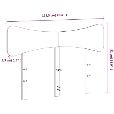 vidaXL Höfðagafl Hvítur 120 cm Gegnheil Fura