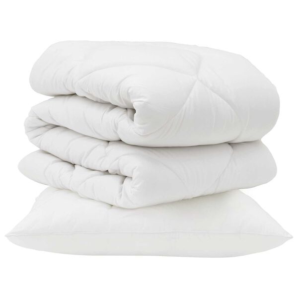 vidaXL S&aelig;ng me&eth; kodda 2 pcs Hv&iacute;tt M&iacute;kr&oacute;f&iacute;ber