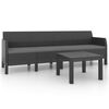 vidaXL 2 stykki gar&eth;setustofusett me&eth; p&uacute;&eth;um PP Rattan Antracite