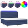 vidaXL H&oacute;lfa&eth; Springr&uacute;m me&eth; D&yacute;nu og LED Bl&aacute;tt 200x200cm Tauefni