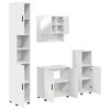 vidaXL Ba&eth;herbergismublasett 4 pcs Hv&iacute;tt Samsettur vi&eth;ur & metal