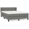 vidaXL H&oacute;lfa&eth; Springr&uacute;m me&eth; D&yacute;nu D&ouml;kkgr&aacute;tt 140x190 cm Efni