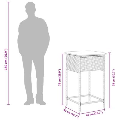 vidaXL 5 Hluta Garðbarsett með Sessum Pólýrattan Brúnt