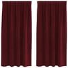 vidaXL Myrkratj&ouml;ld 2 pcs V&iacute;nrau&eth;ur 140 x 175 cm Flauel