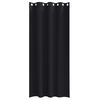 vidaXL Svartgard&iacute;nur me&eth; hringjum 2 pcs Svartur 260 x 140 cm P&oacute;l&yacute;ester