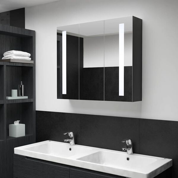 325544 vidaXL LED Bathroom Mirror Cabinet 89x14x62 cm